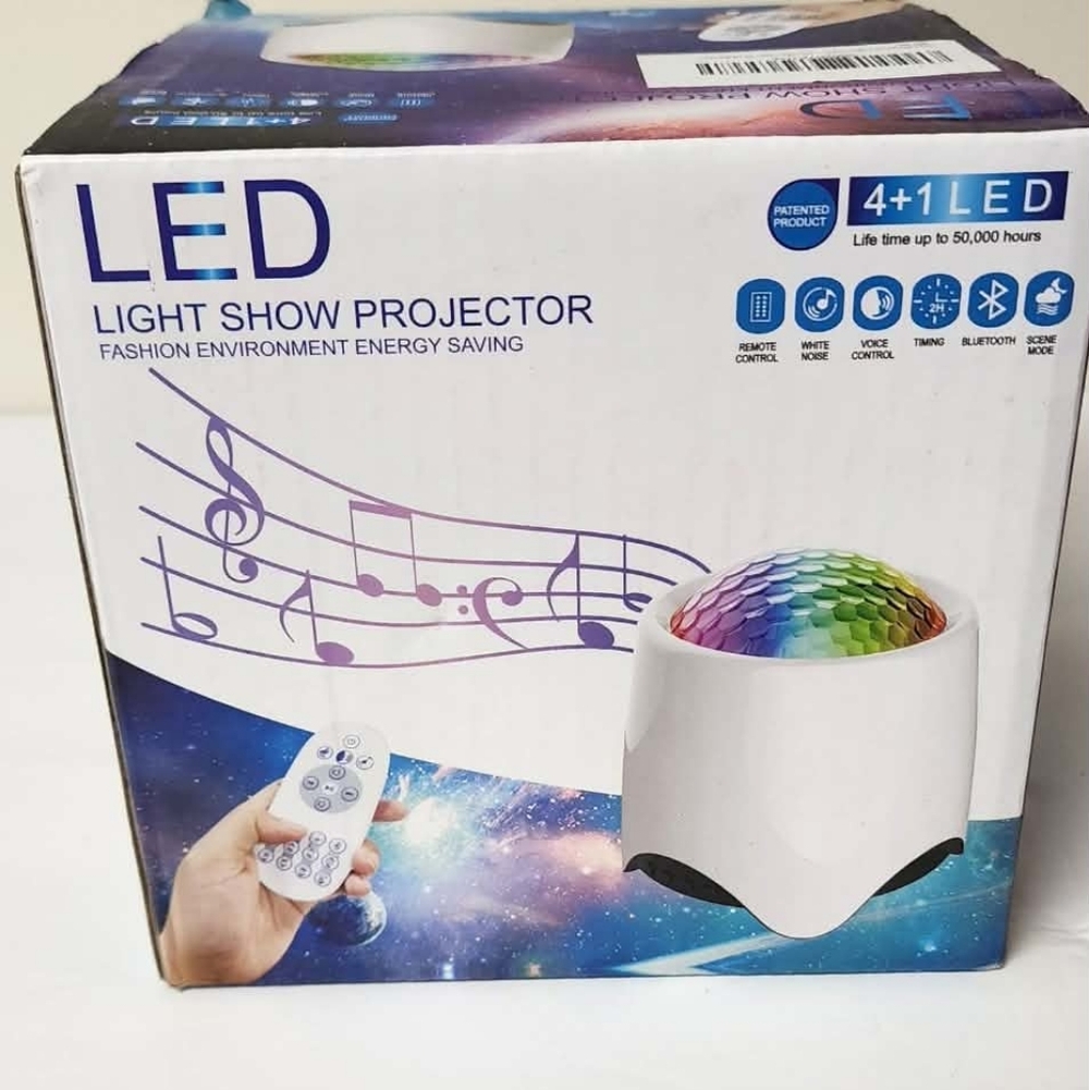 LED Light Show Projector Bluetooth Voice Control White Noise Home Decor  New 292